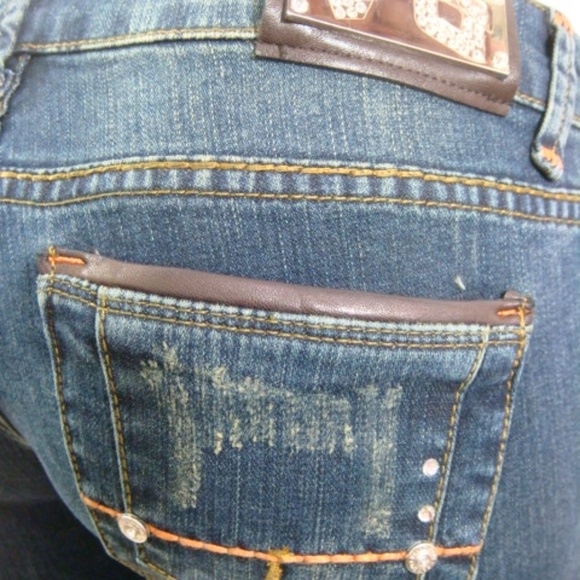 VO Virgin Only Jeans Women Dark Wash Rhinestone - Picture 11 of 15